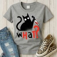 Murder Cat Bloody Knife What? Funny Humor Cats Women's T-Shirt thumb 3