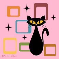 Mid Century Black Cat Coaster thumb 2