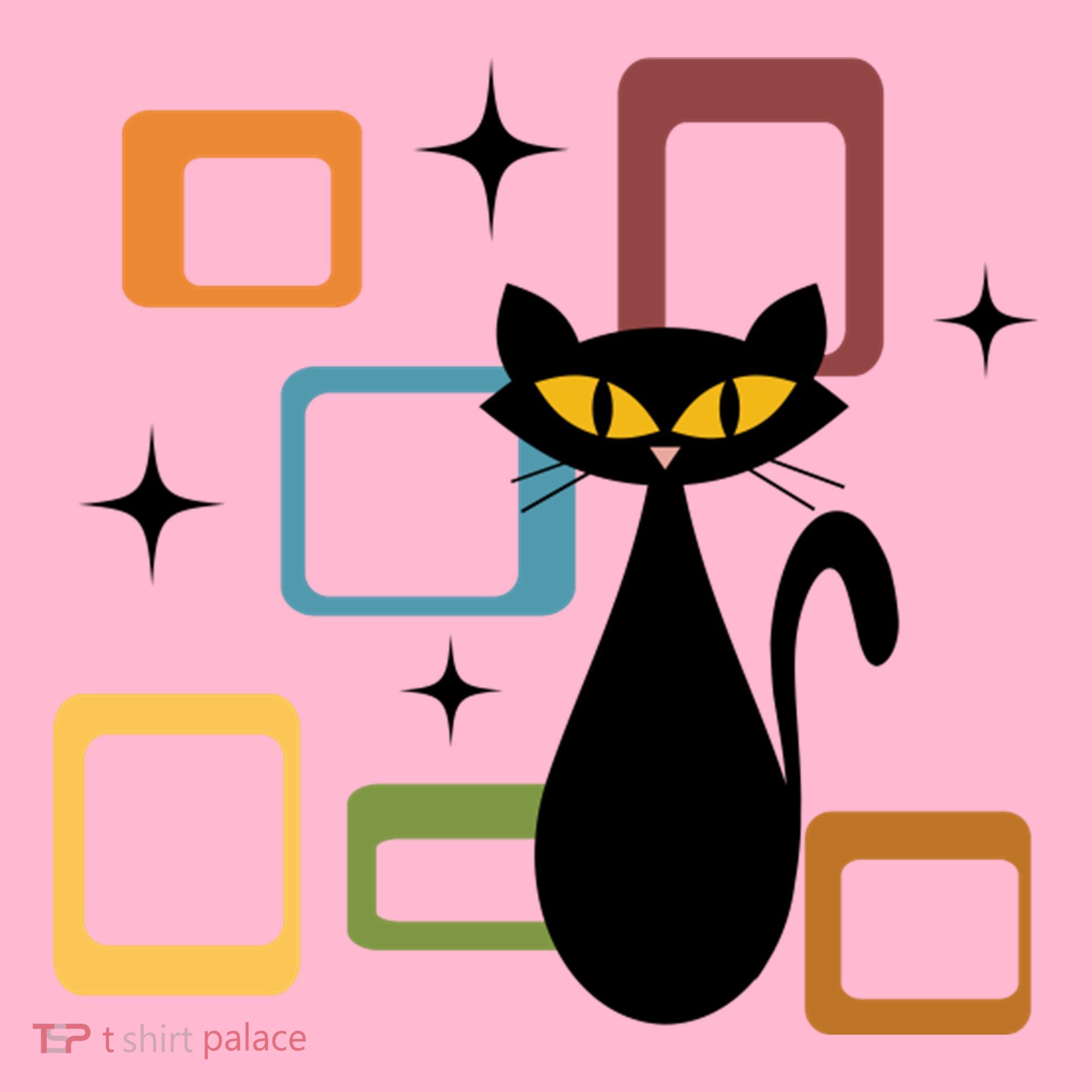 Mid Century Black Cat Coaster