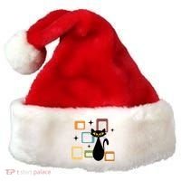 Mid Century Black Cat Santa Hat thumb 0