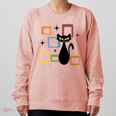 Mid Century Black Cat Women's Sweatshirt