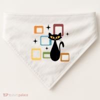 Mid Century Black Cat USA-Made Doggie Bandana thumb 0