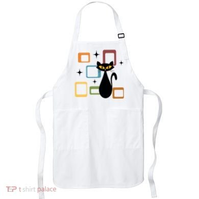 Mid Century Black Cat Apron