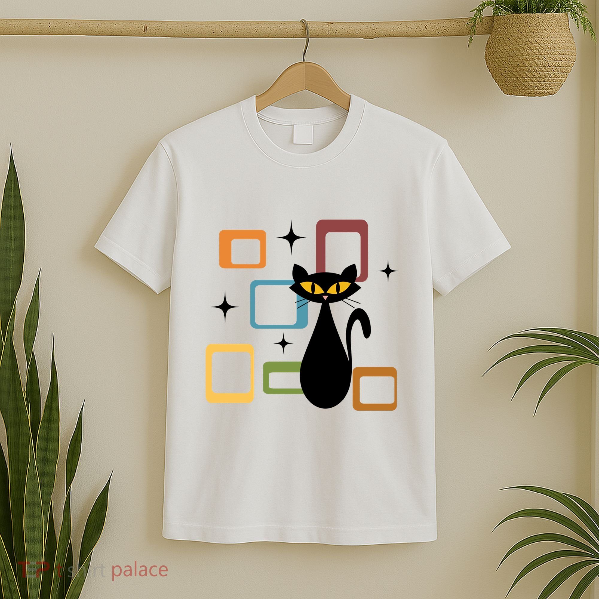 Mid Century Black Cat T-Shirt
