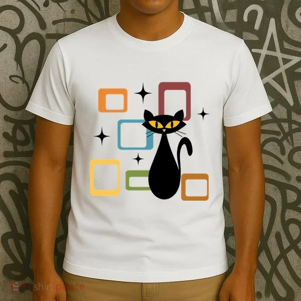 Mid Century Black Cat T-Shirt