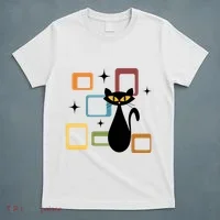 Mid Century Black Cat T-Shirt thumb 5
