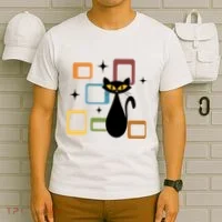 Mid Century Black Cat T-Shirt thumb 6