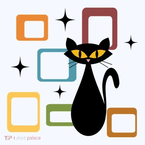 Mid Century Black Cat T-Shirt
