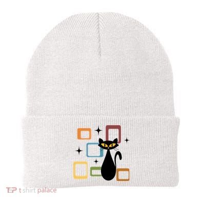 Mid Century Black Cat Beanie