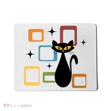 Mid Century Black Cat Mousepad