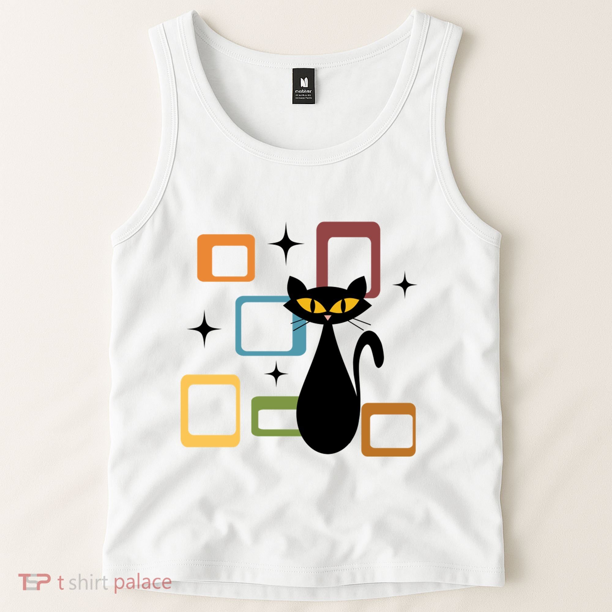 Mid Century Black Cat Tank Top