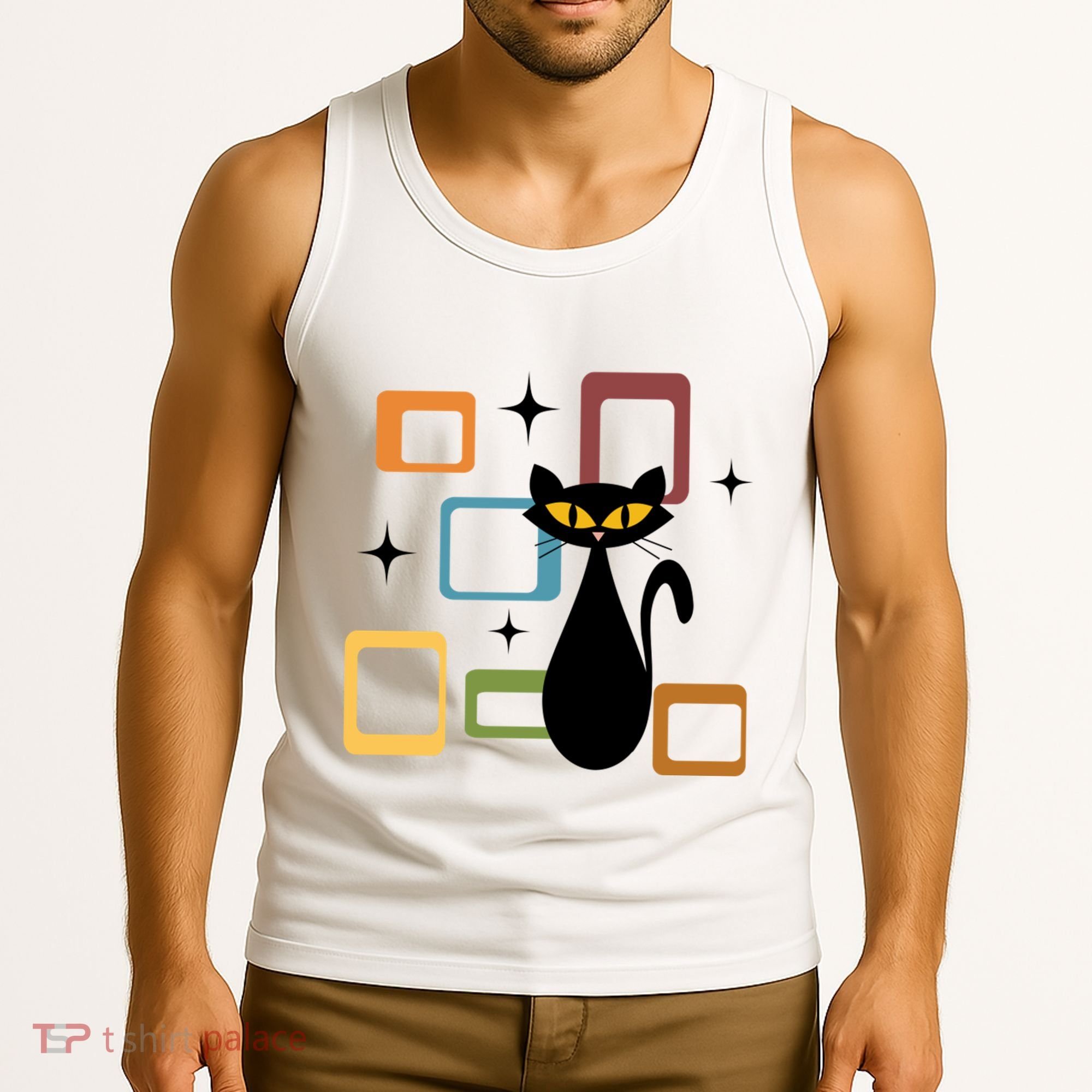 Mid Century Black Cat Tank Top