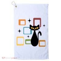 Mid Century Black Cat Golf Towel thumb 0