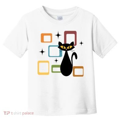 Mid Century Black Cat Toddler T-Shirt