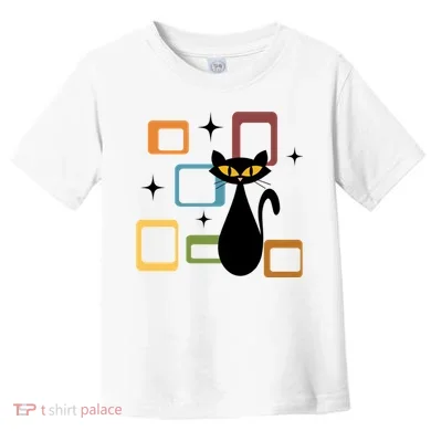 Mid Century Black Cat Toddler T-Shirt