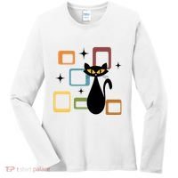 Mid Century Black Cat Women's Long Sleeve Shirt thumb 0