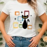 Mid Century Black Cat Women's T-Shirt thumb 2
