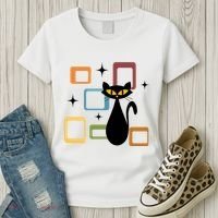 Mid Century Black Cat Women's T-Shirt thumb 3