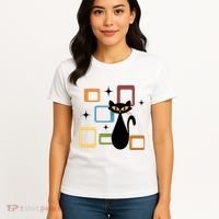 Mid Century Black Cat Women's T-Shirt thumb 4