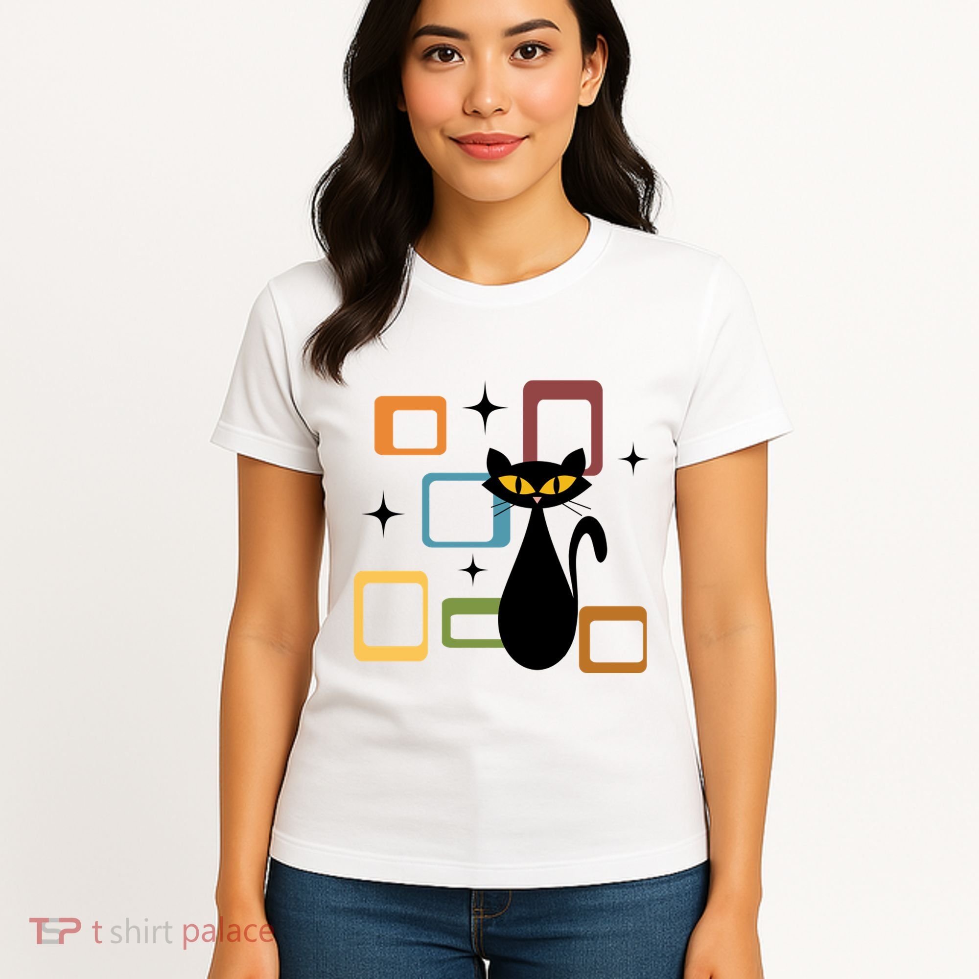 Mid Century Black Cat Women's T-Shirt