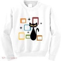 Mid Century Black Cat Kids Sweatshirt thumb 0