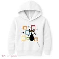 Mid Century Black Cat Kids Hoodie thumb 0