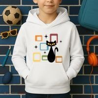 Mid Century Black Cat Kids Hoodie thumb 2