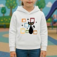Mid Century Black Cat Kids Hoodie thumb 3