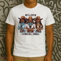 Melanin Cowgirls Black History African Melanin Cowgirl Swag T-Shirt thumb 3