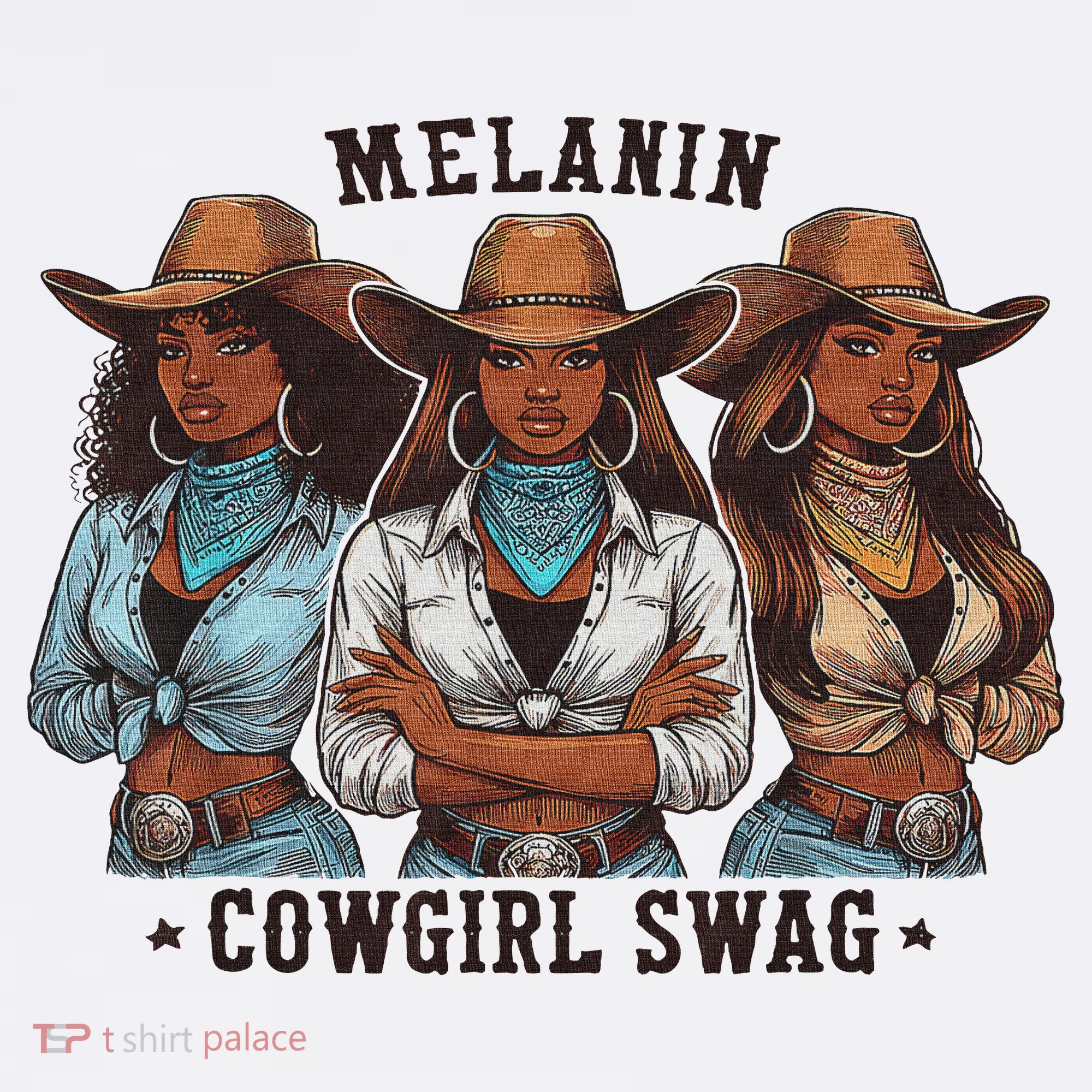 Melanin Cowgirls Black History African Melanin Cowgirl Swag T-Shirt