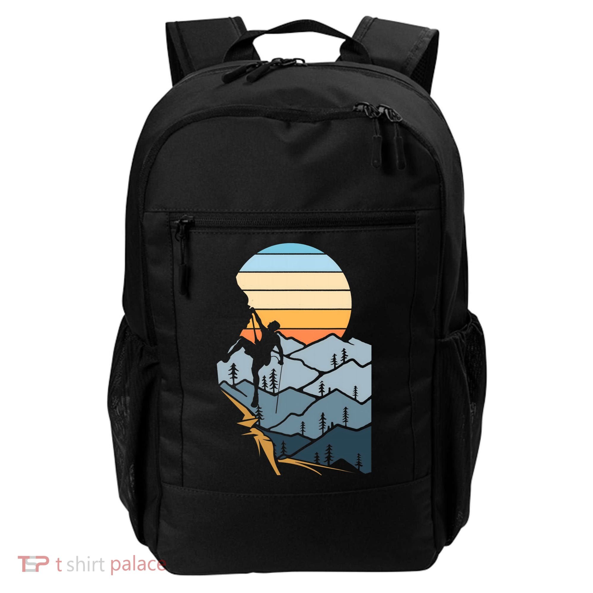 Mountain Climber Boulder Sports Hobby Retro Rock Climbing Backpack