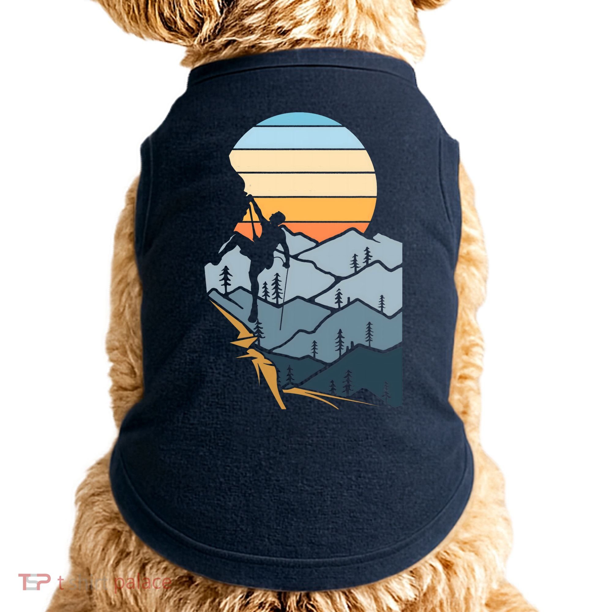 Mountain Climber Boulder Sports Hobby Retro Rock Climbing Doggie Tank