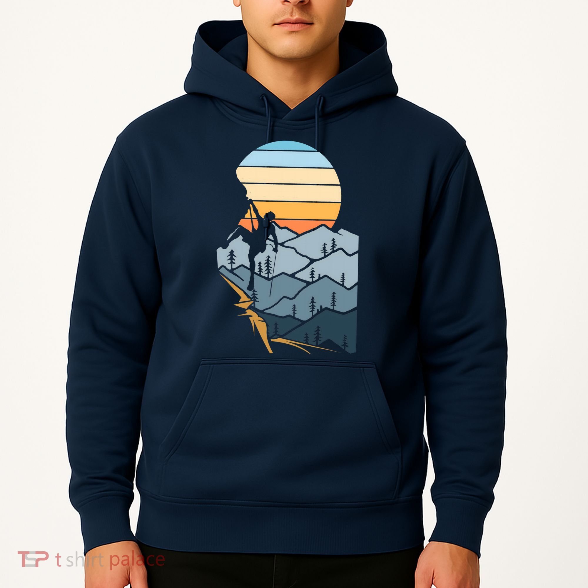 Mountain Climber Boulder Sports Hobby Retro Rock Climbing Hoodie