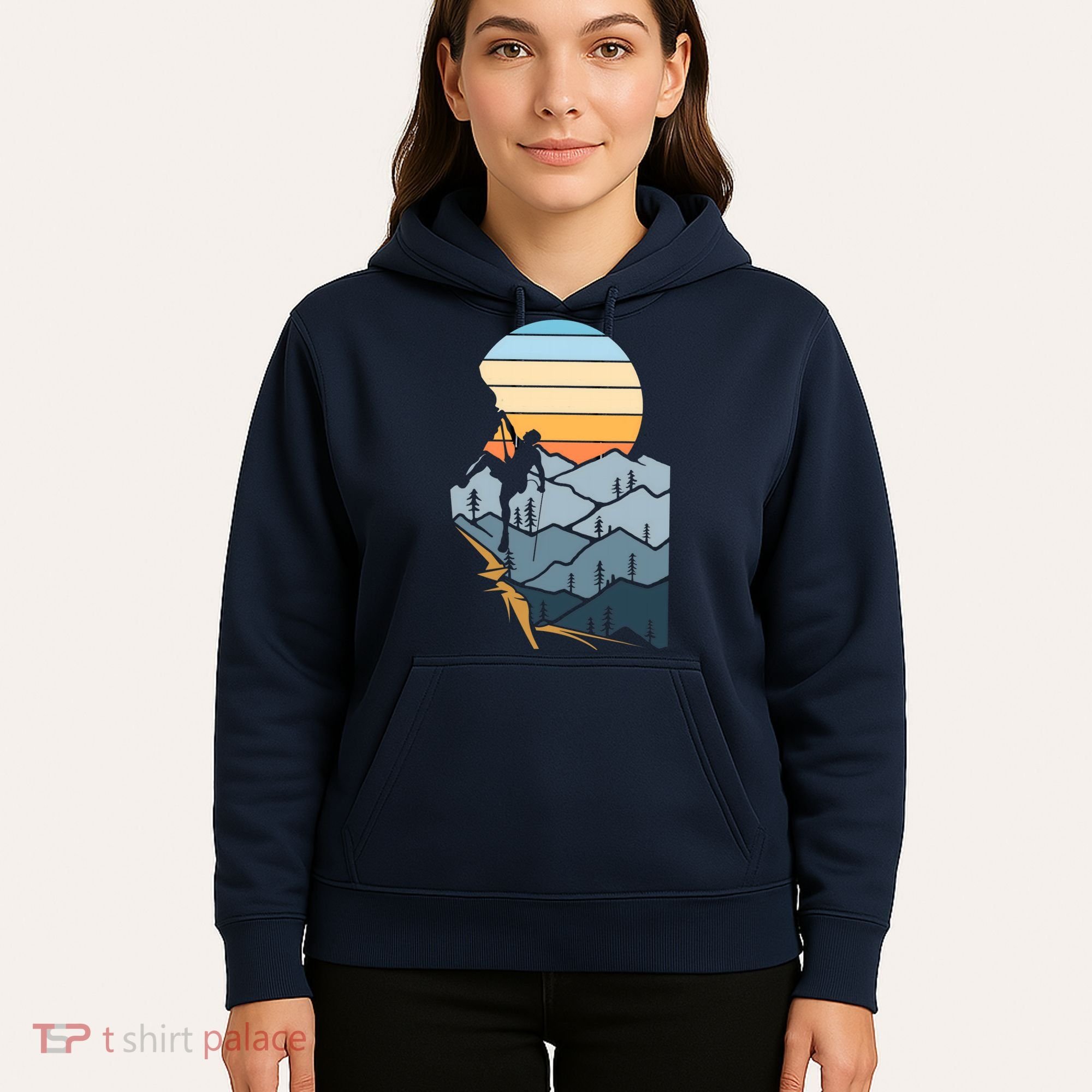 Mountain Climber Boulder Sports Hobby Retro Rock Climbing Hoodie