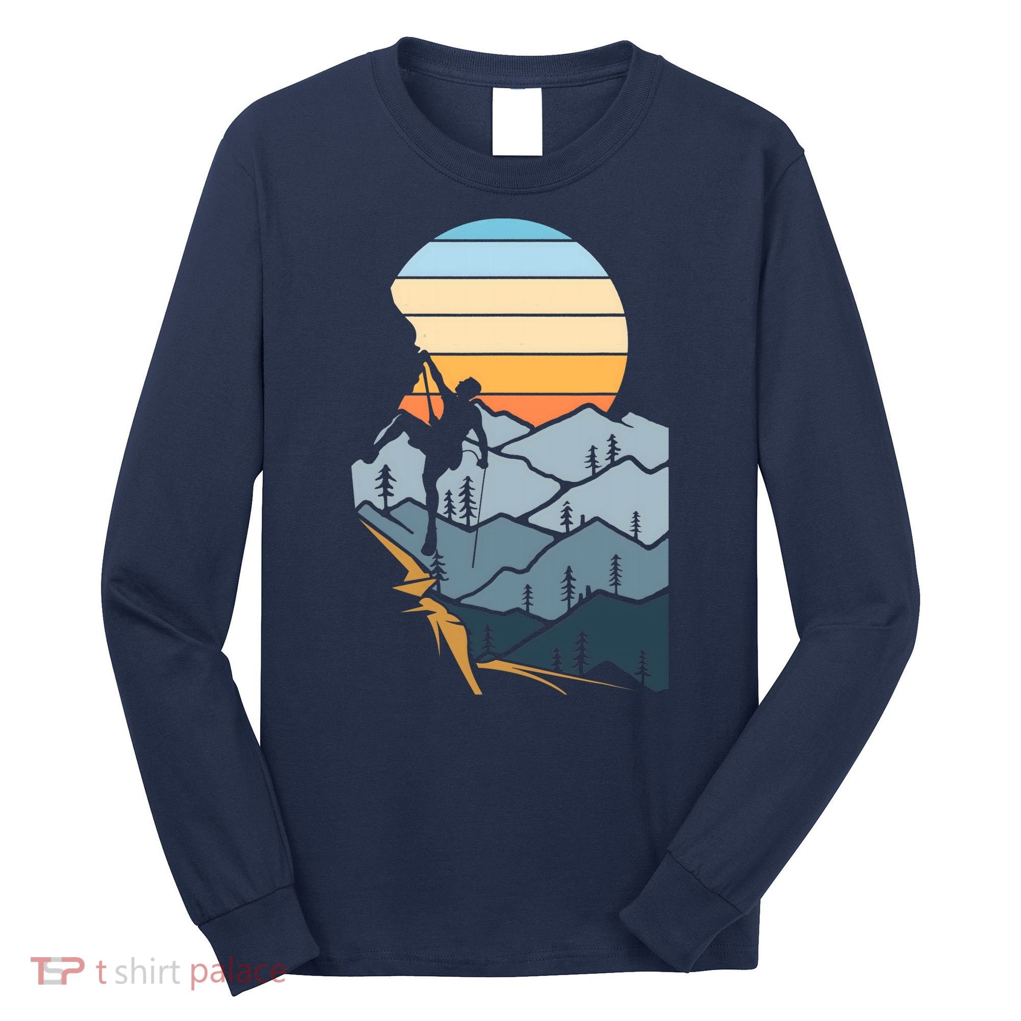 Mountain Climber Boulder Sports Hobby Retro Rock Climbing Long Sleeve Shirt