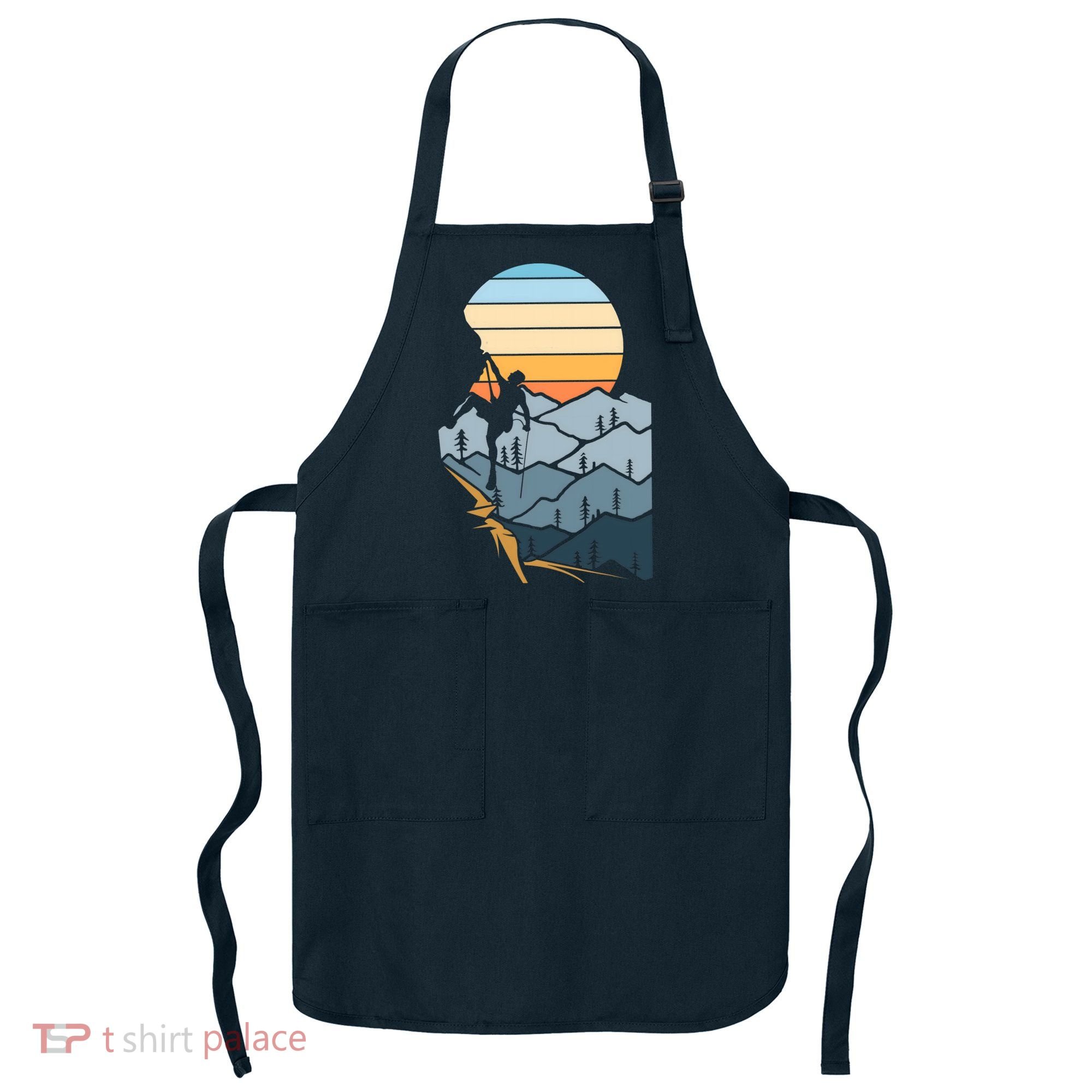 Mountain Climber Boulder Sports Hobby Retro Rock Climbing Apron