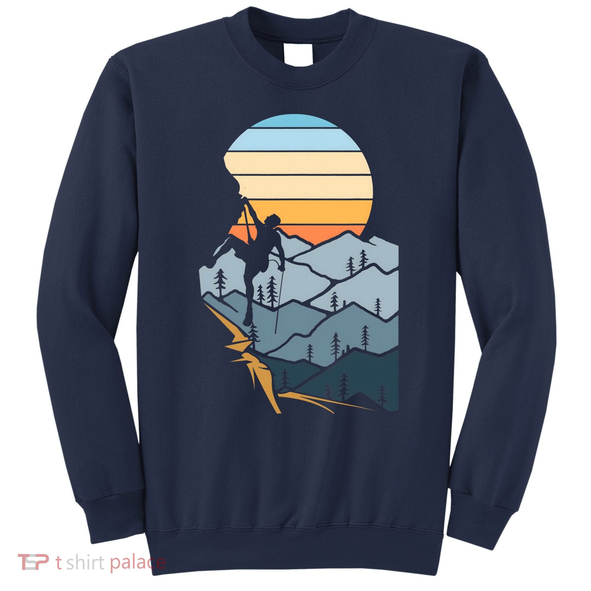 Mountain Climber Boulder Sports Hobby Retro Rock Climbing Sweatshirt