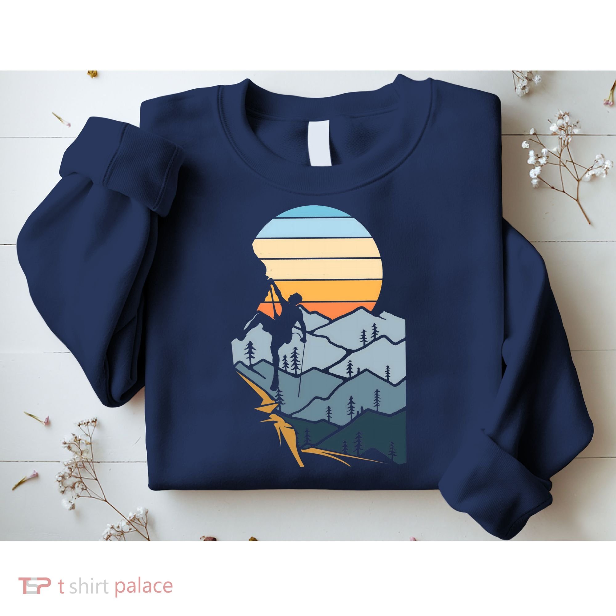 Mountain Climber Boulder Sports Hobby Retro Rock Climbing Sweatshirt