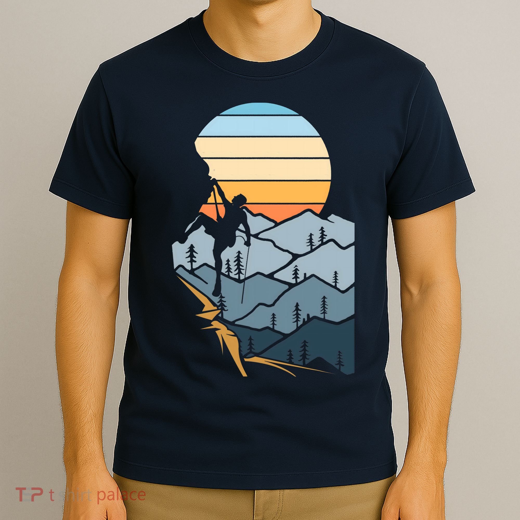 Mountain Climber Boulder Sports Hobby Retro Rock Climbing T-Shirt