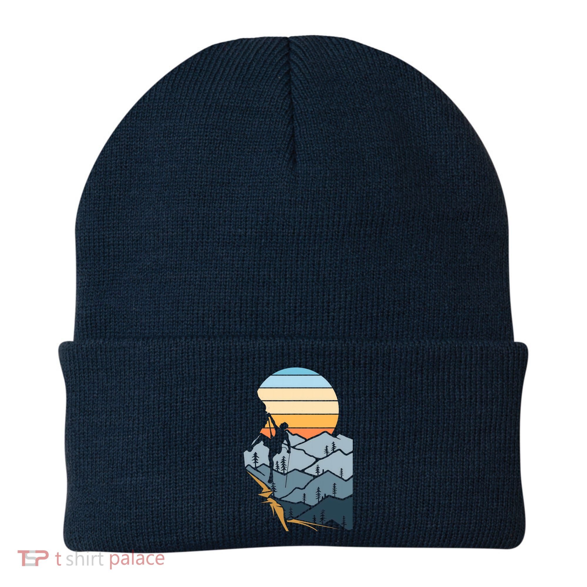 Mountain Climber Boulder Sports Hobby Retro Rock Climbing Beanie