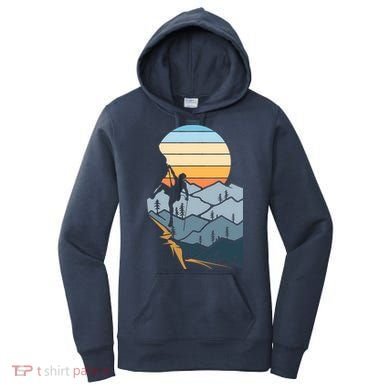 Mountain Climber Boulder Sports Hobby Retro Rock Climbing Women's Hoodie
