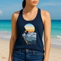 Mountain Climber Boulder Sports Hobby Retro Rock Climbing Women's Tank Top thumb 2
