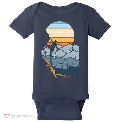 Mountain Climber Boulder Sports Hobby Retro Rock Climbing Baby Bodysuit