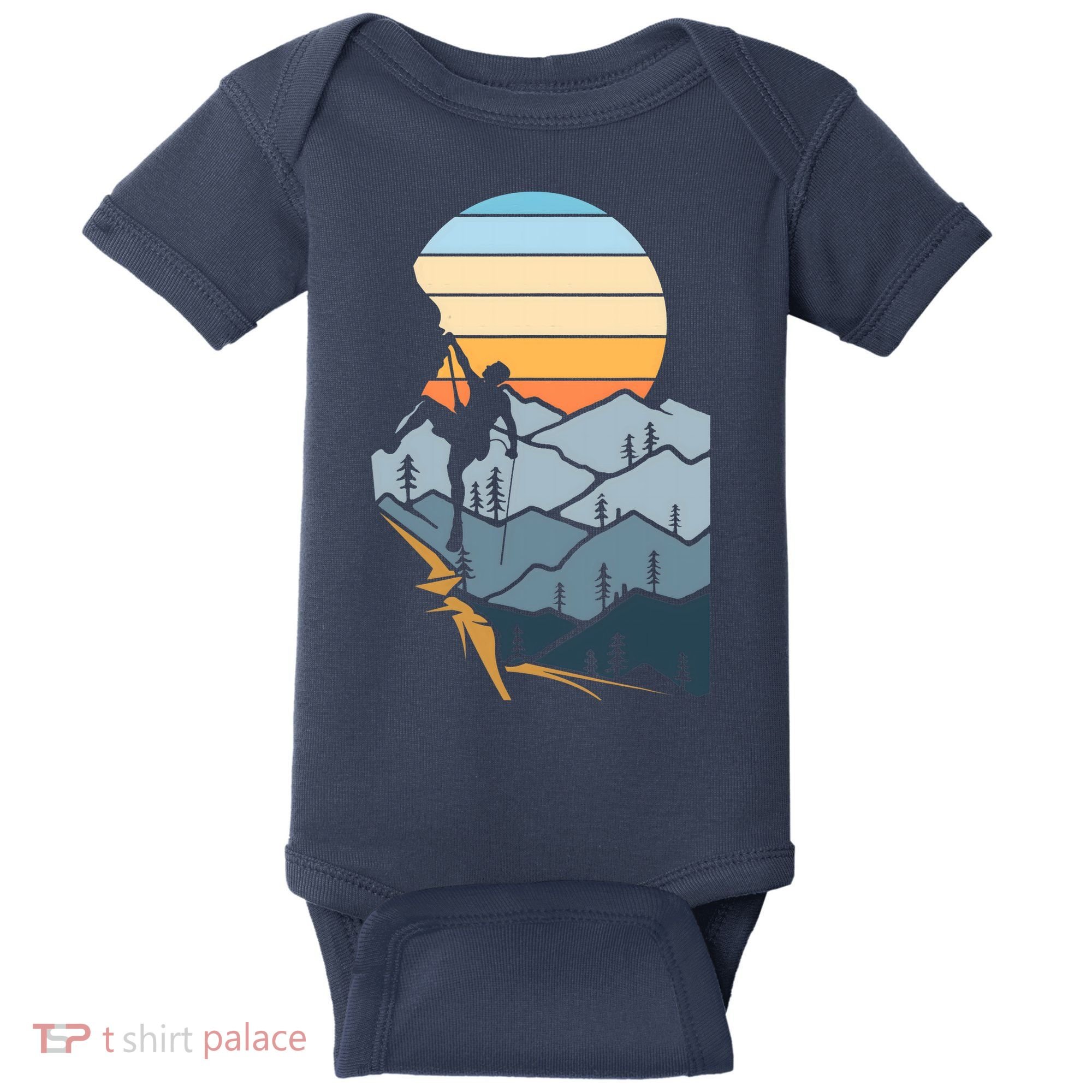 Mountain Climber Boulder Sports Hobby Retro Rock Climbing Baby Bodysuit