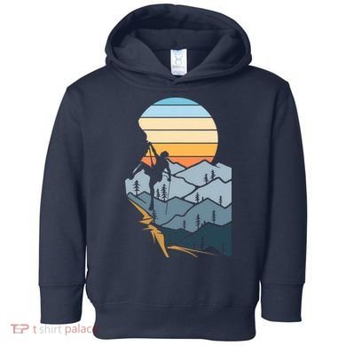 Mountain Climber Boulder Sports Hobby Retro Rock Climbing Toddler Hoodie