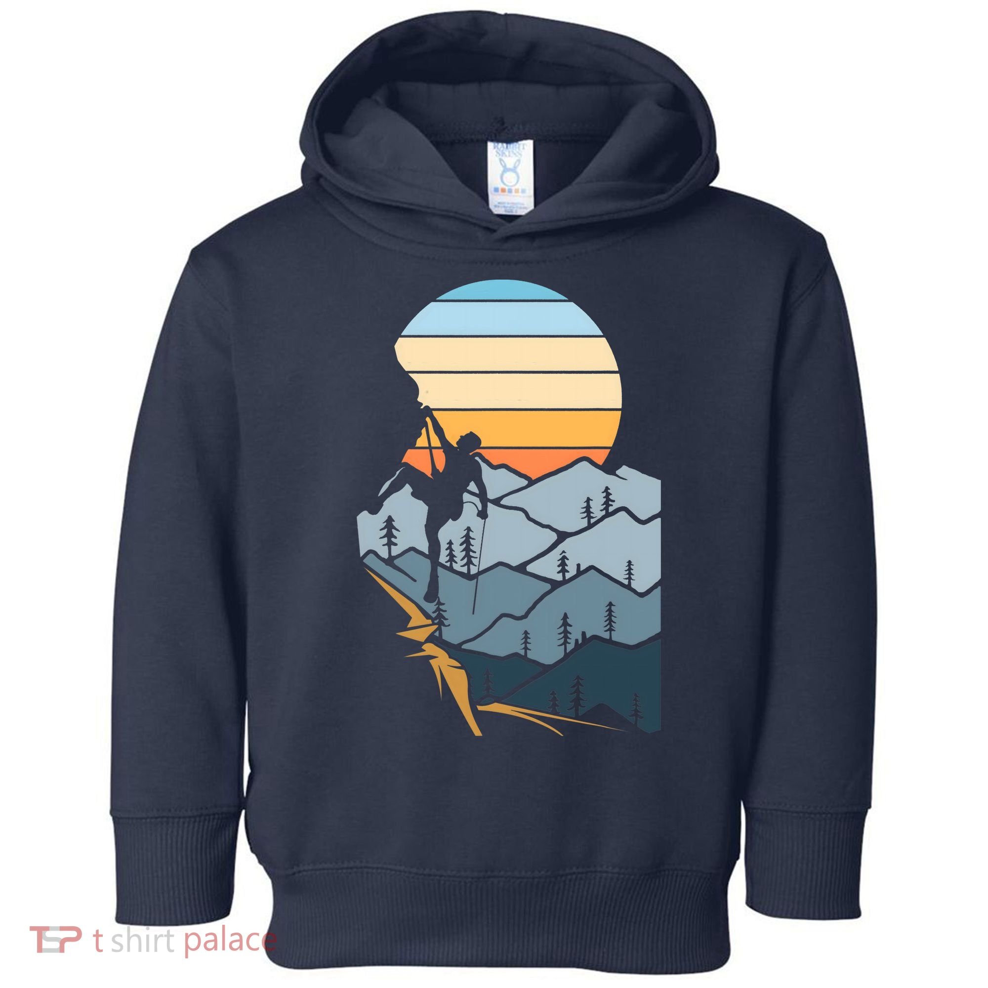 Mountain Climber Boulder Sports Hobby Retro Rock Climbing Toddler Hoodie