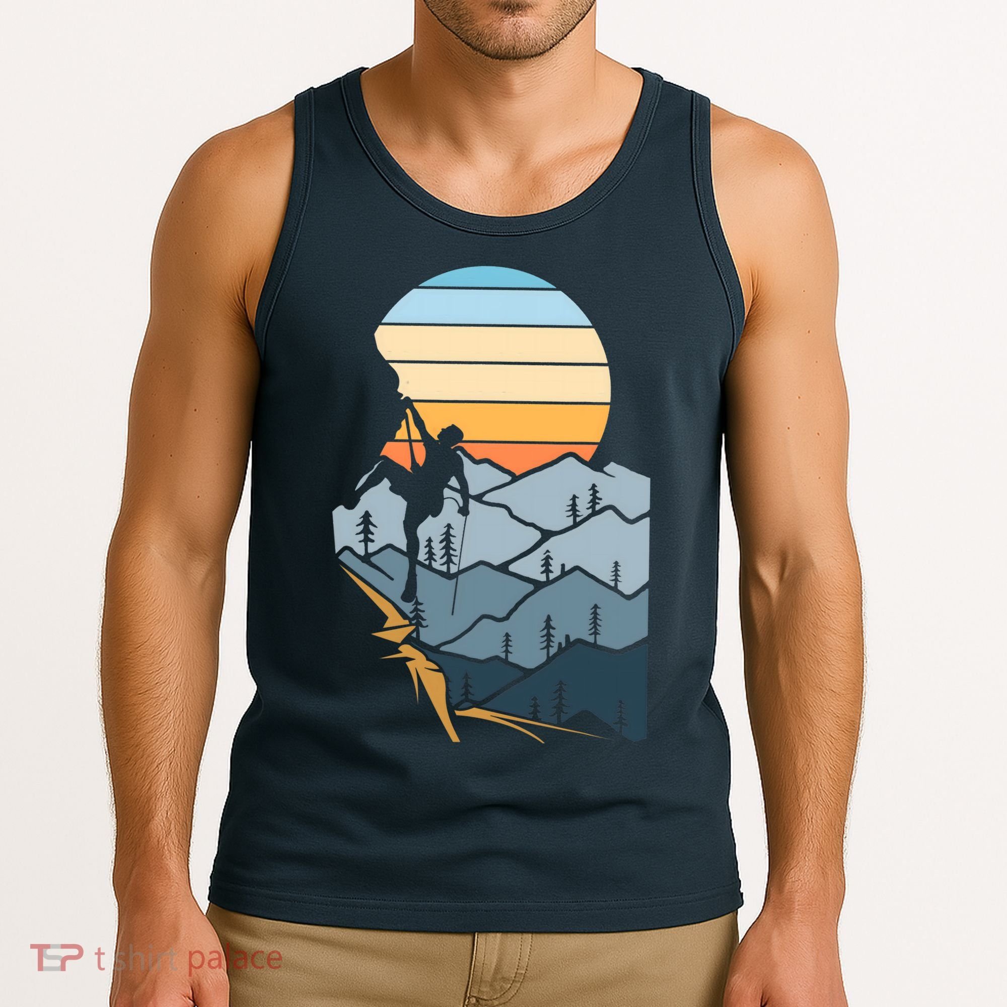 Mountain Climber Boulder Sports Hobby Retro Rock Climbing Tank Top