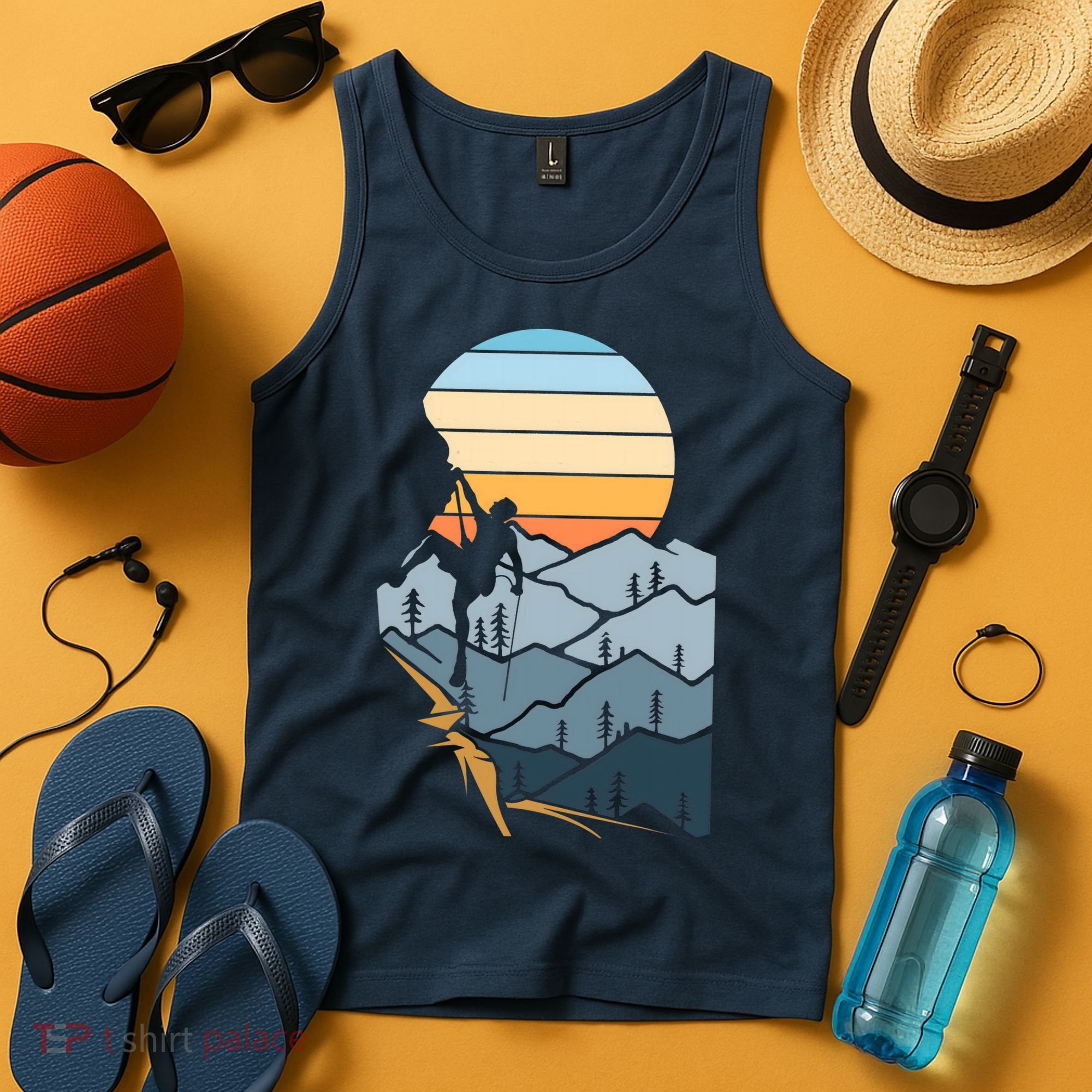 Mountain Climber Boulder Sports Hobby Retro Rock Climbing Tank Top