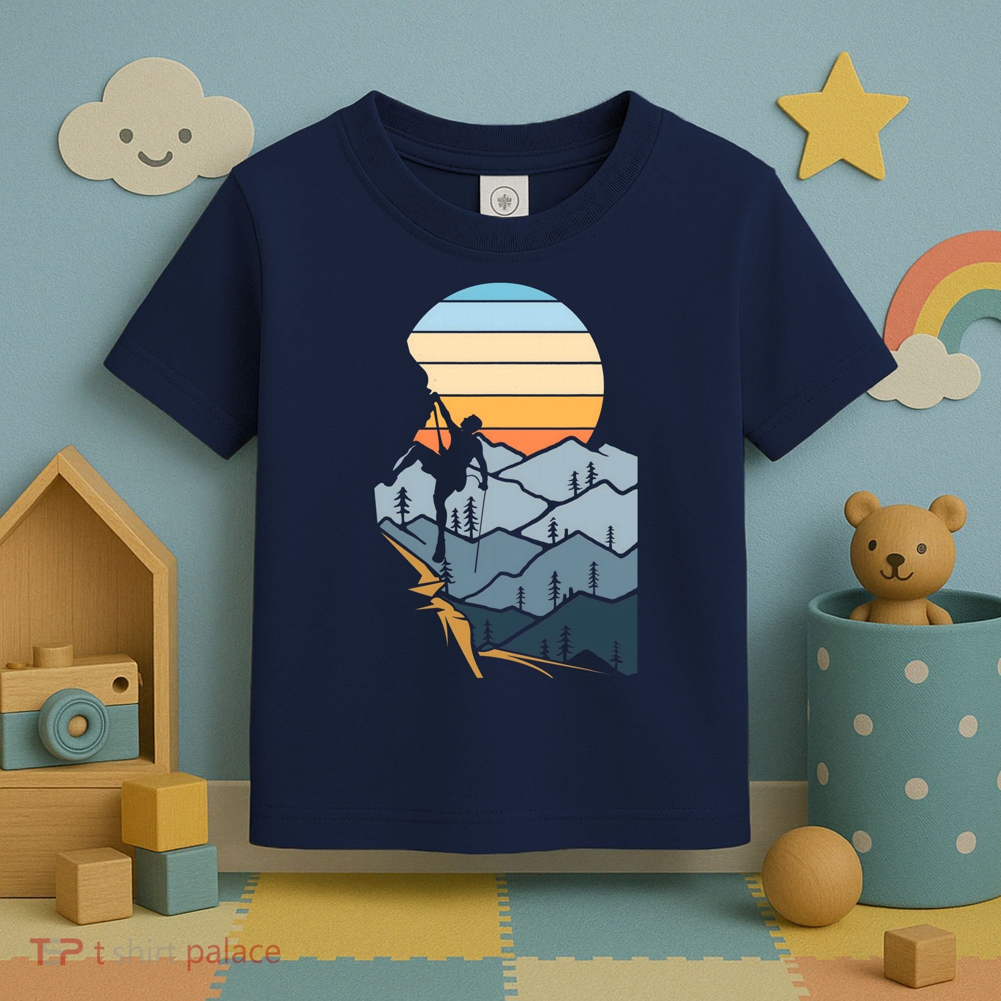 Mountain Climber Boulder Sports Hobby Retro Rock Climbing Toddler T-Shirt