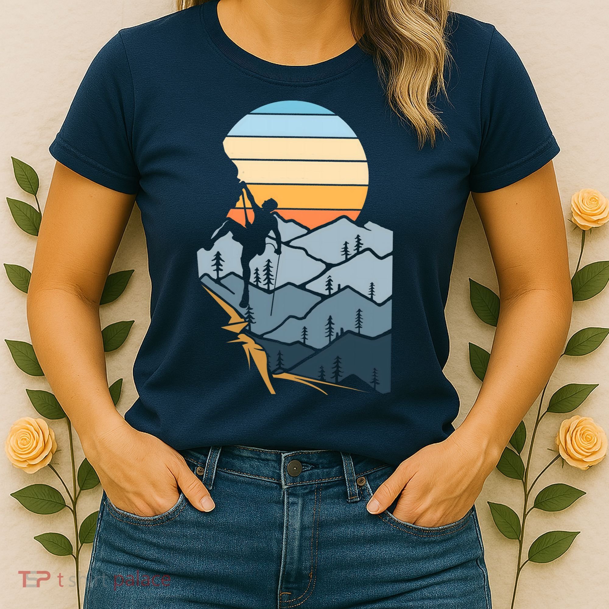 Mountain Climber Boulder Sports Hobby Retro Rock Climbing Women's T-Shirt